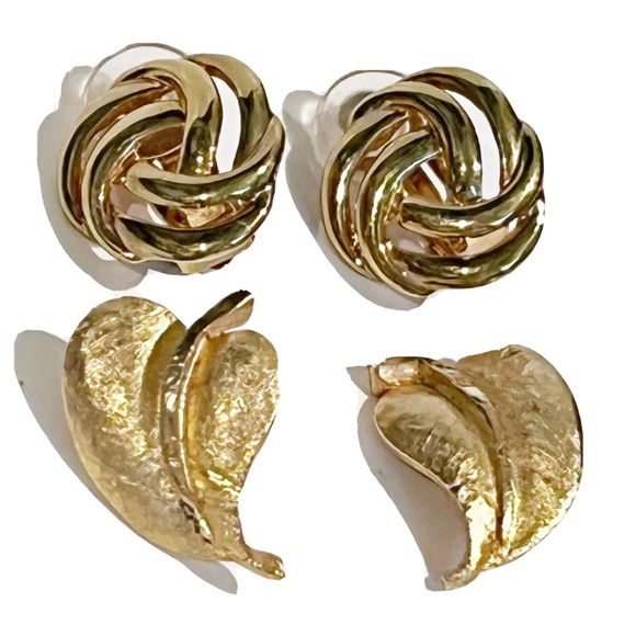 Vintage Clip On Earring Lot of 11 Pairs Rhinestone Gold Silver Blue Pink Black - Picture 11 of 16